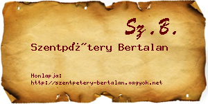 Szentpétery Bertalan névjegykártya