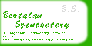 bertalan szentpetery business card